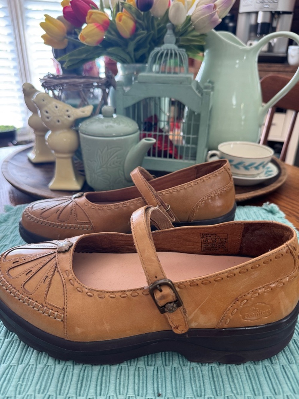 Dr Comfort Paradise Leather Velcro Mary Jane Comfort Shoe  - Size 8.5W - Picture 3 of 5